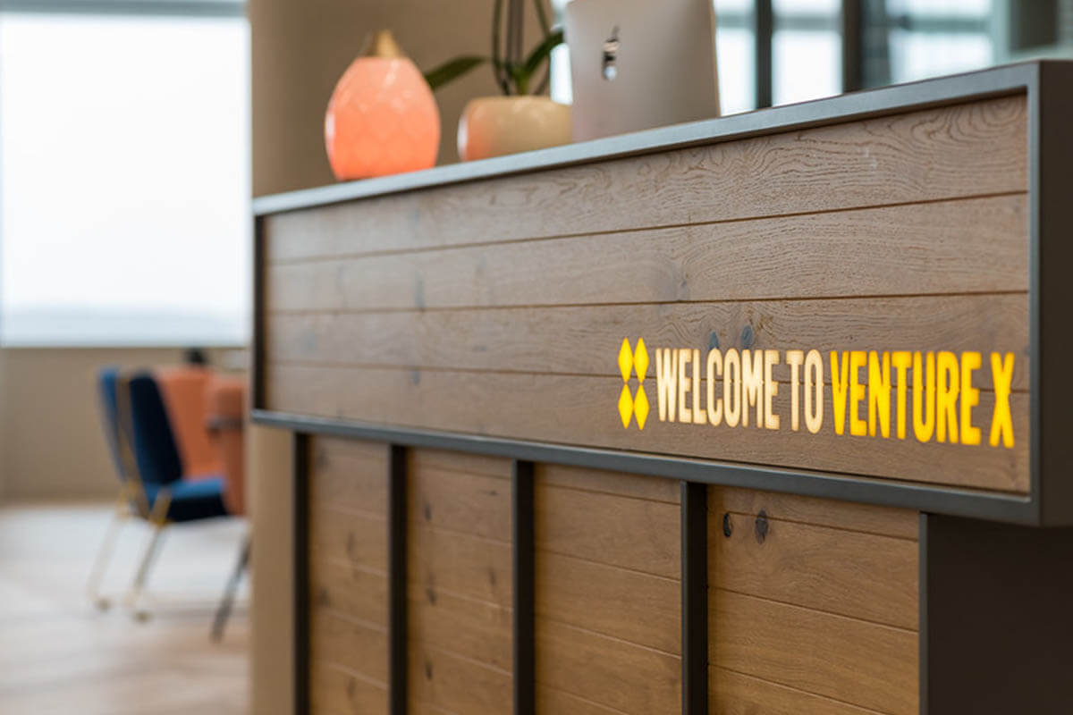 Welcome to venture x signage