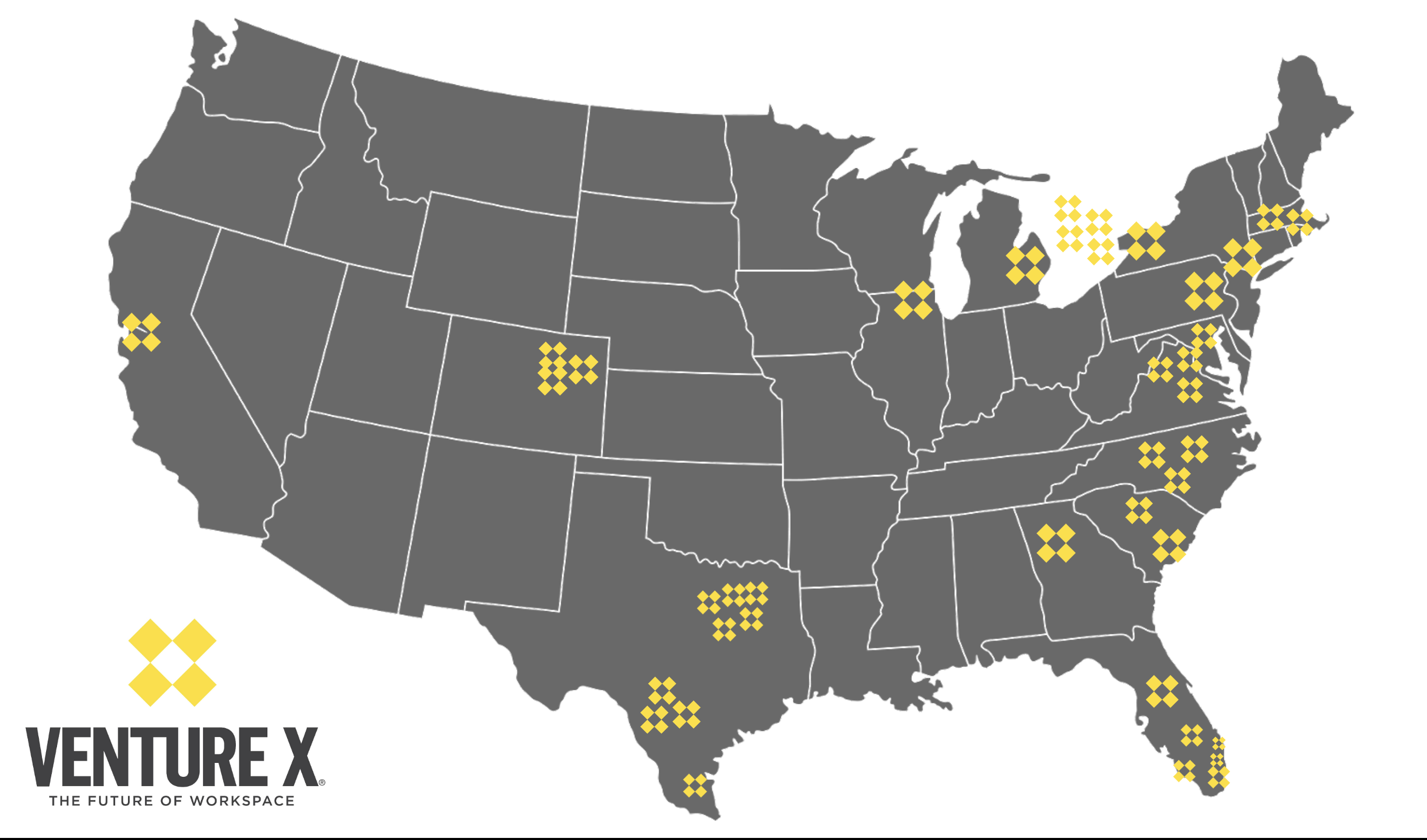 Map of US Venture X locations
