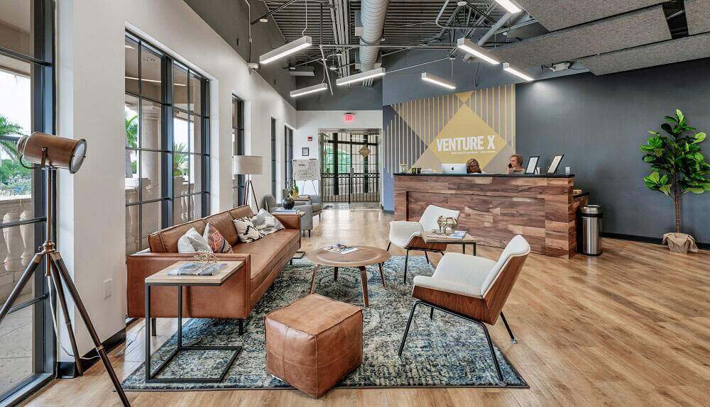 Venture X coworking franchise high-end furnishings